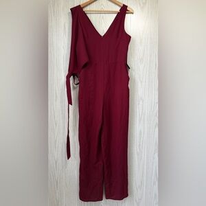 Lulus Maroon One Shoulder Jumpsuit - Size S NWT
